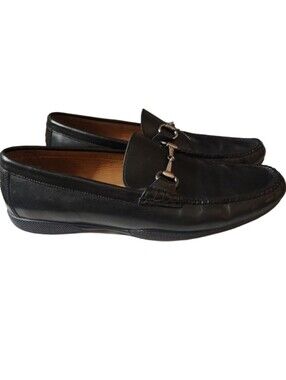Peter Millar Men's Black Leather Bit Loafers Size 9.5 M